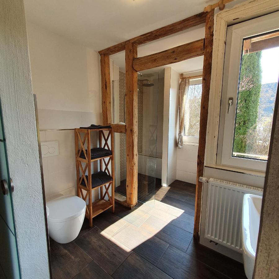 Alte Backstube - Ferienwohnung Huettenstube Und Ferienzimmer Auszeit Erkenbrechtsweiler ภายนอก รูปภาพ
